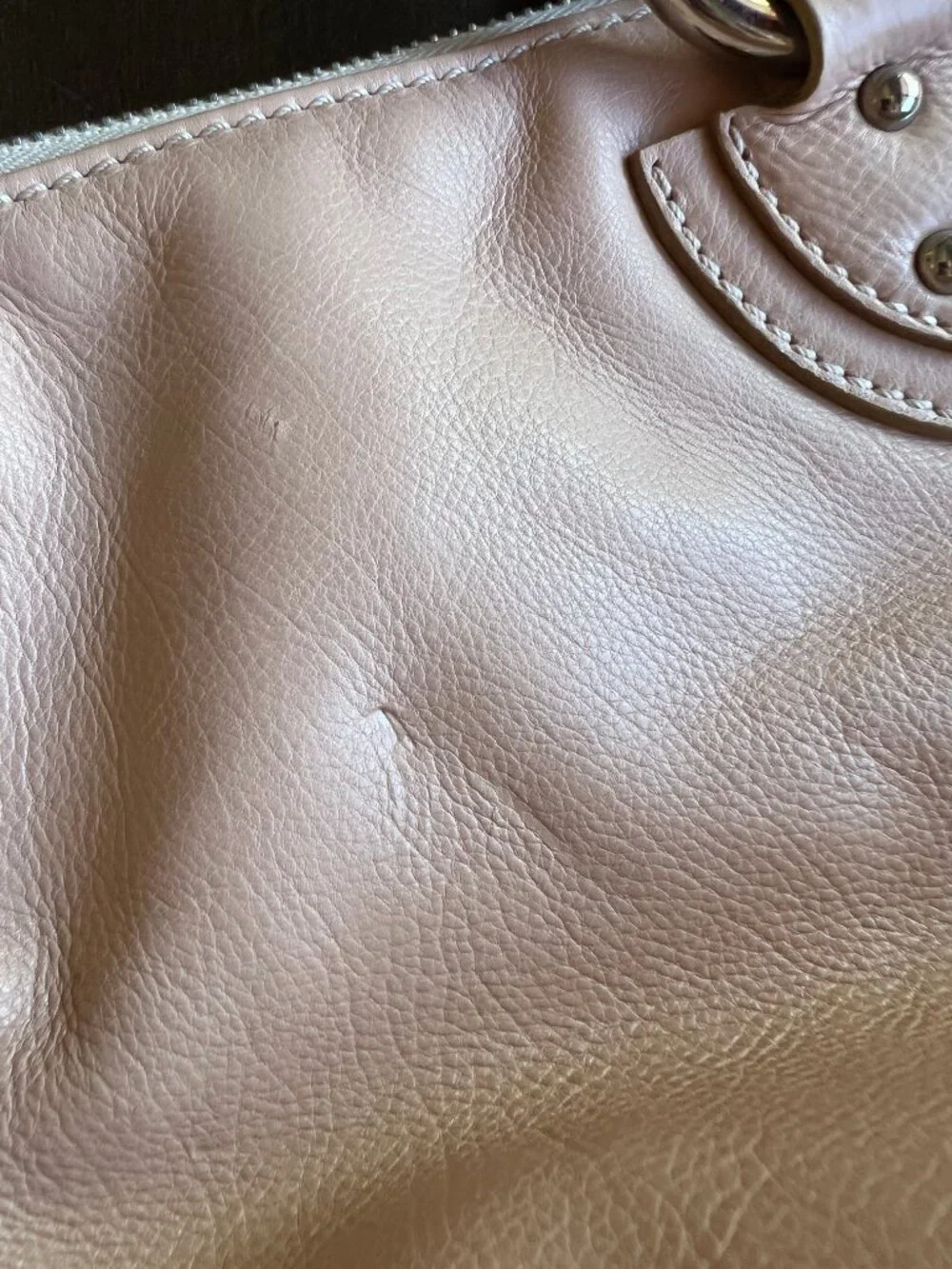 Marc Jacobs Collection Blush Leather Satchel Silver Push Lock Made in Italy